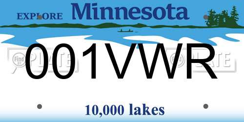 001VWR Minnesota License Plate