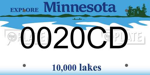 0020CD Minnesota License Plate
