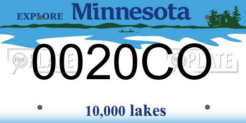 0020CO Minnesota License Plate
