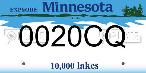 0020CQ Minnesota License Plate