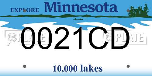 0021CD Minnesota License Plate