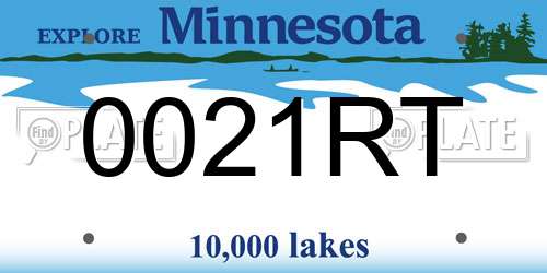 0021RT Minnesota License Plate