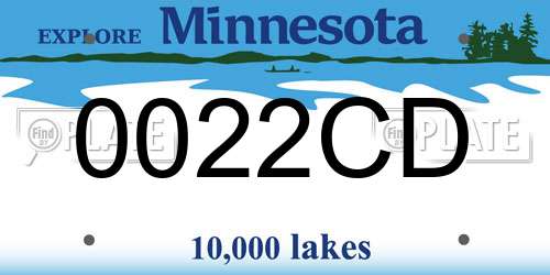 0022CD Minnesota License Plate