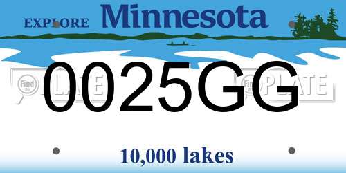 0025GG Minnesota License Plate