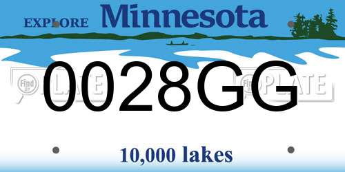 0028GG Minnesota License Plate