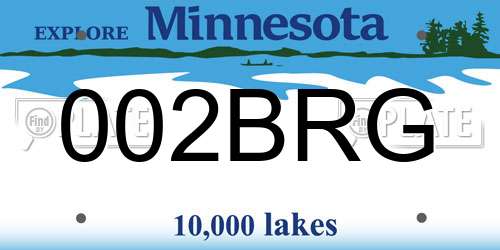 002BRG Minnesota License Plate