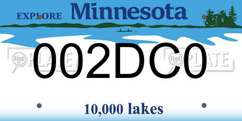 002DC0 Minnesota License Plate