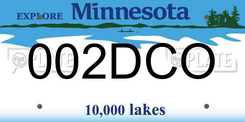 002DCO Minnesota License Plate