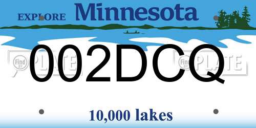 002DCQ Minnesota License Plate