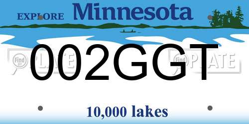 002GGT Minnesota License Plate