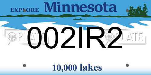 002IR2 Minnesota License Plate