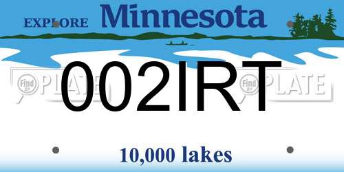 002IRT Minnesota License Plate
