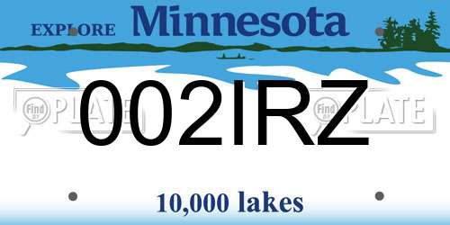 002IRZ Minnesota License Plate
