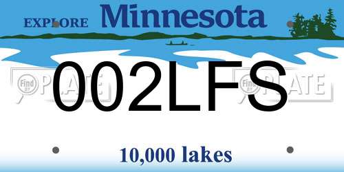 002LFS Minnesota License Plate
