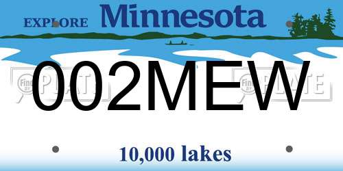002MEW Minnesota License Plate