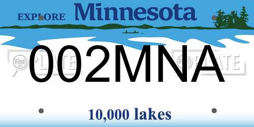 002MNA Minnesota License Plate