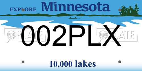 002PLX Minnesota License Plate