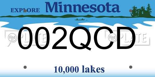 002QCD Minnesota License Plate