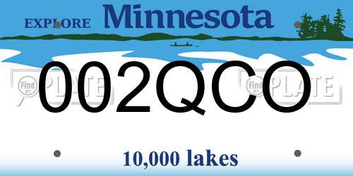 002QCO Minnesota License Plate
