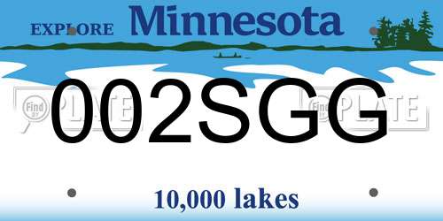 002SGG Minnesota License Plate