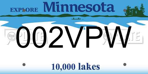002VPW Minnesota License Plate