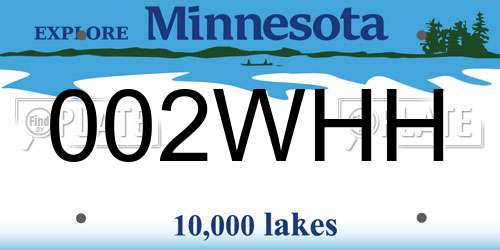 002WHH Minnesota License Plate