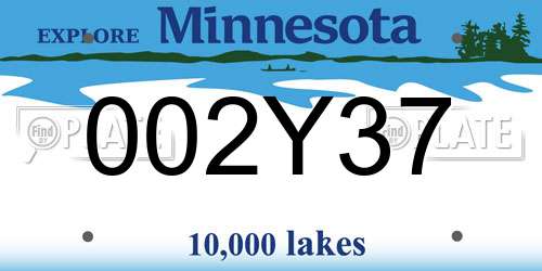 002Y37 Minnesota License Plate