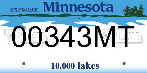 00343MT Minnesota License Plate