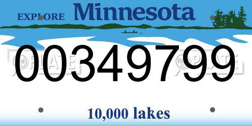 00349799 Minnesota License Plate