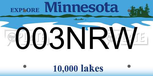 003NRW Minnesota License Plate
