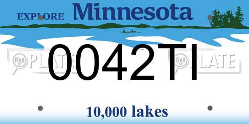 0042TI Minnesota License Plate
