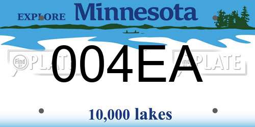 004EA Minnesota License Plate