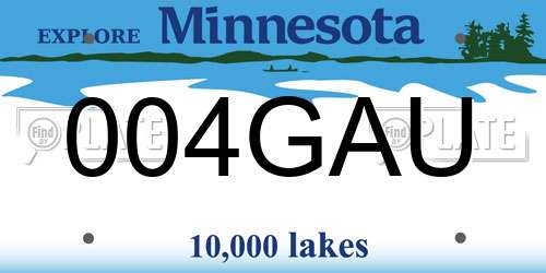 004GAU Minnesota License Plate