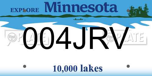 004JRV Minnesota License Plate
