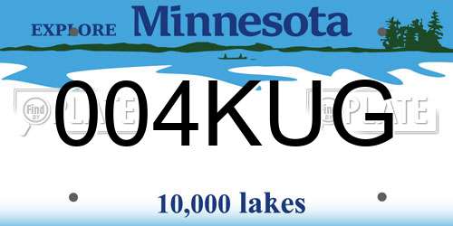 004KUG Minnesota License Plate