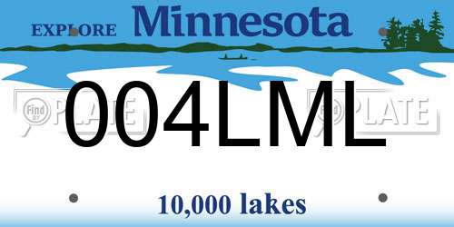 004LML Minnesota License Plate