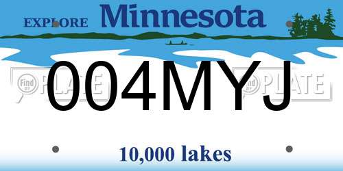 004MYJ Minnesota License Plate