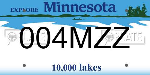 004MZZ Minnesota License Plate