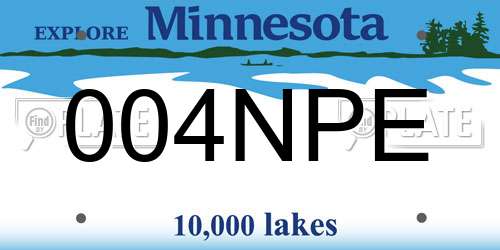 004NPE Minnesota License Plate