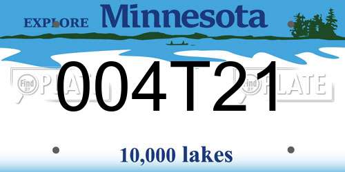 004T21 Minnesota License Plate