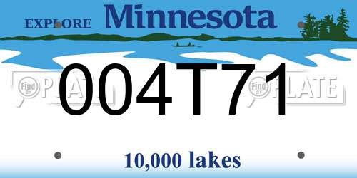 004T71 Minnesota License Plate