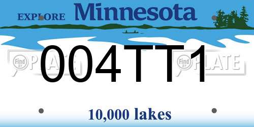 004TT1 Minnesota License Plate