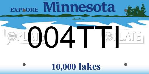 004TTI Minnesota License Plate