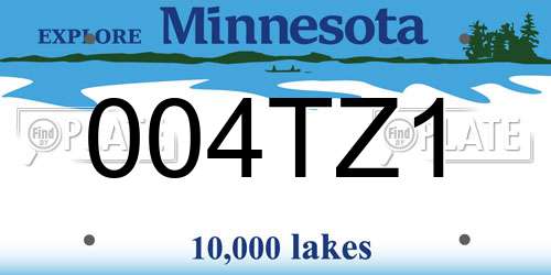 004TZ1 Minnesota License Plate