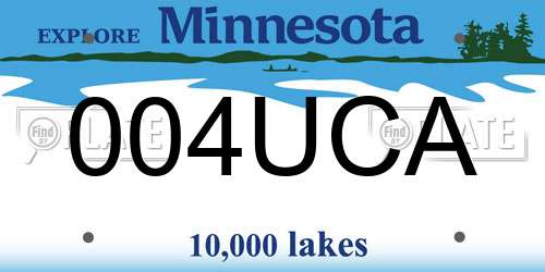 004UCA Minnesota License Plate