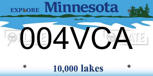 004VCA Minnesota License Plate