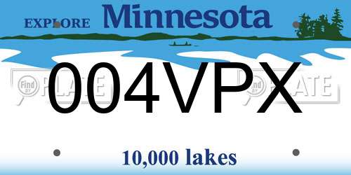 004VPX Minnesota License Plate