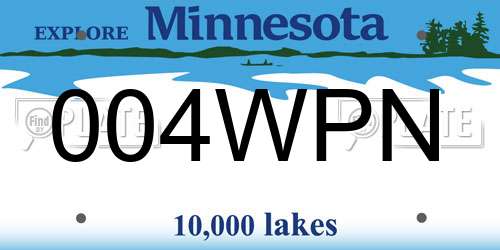 004WPN Minnesota License Plate