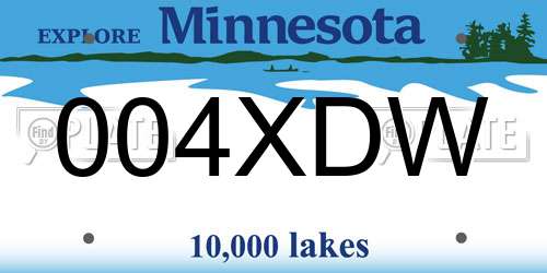 004XDW Minnesota License Plate
