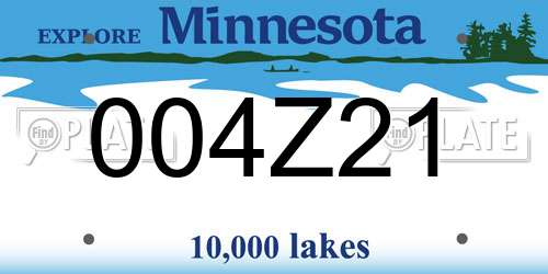 004Z21 Minnesota License Plate